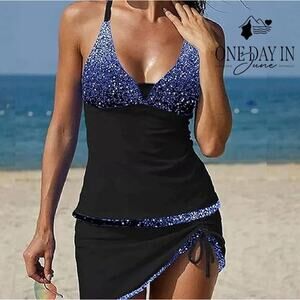 Rekita Skirted Tankini Swimsuit Size XL